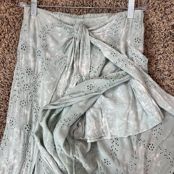 Young Fabulous & Broke Geneva Eyelet split wide leg pants Size XS Embroidered - Picture 8 of 12